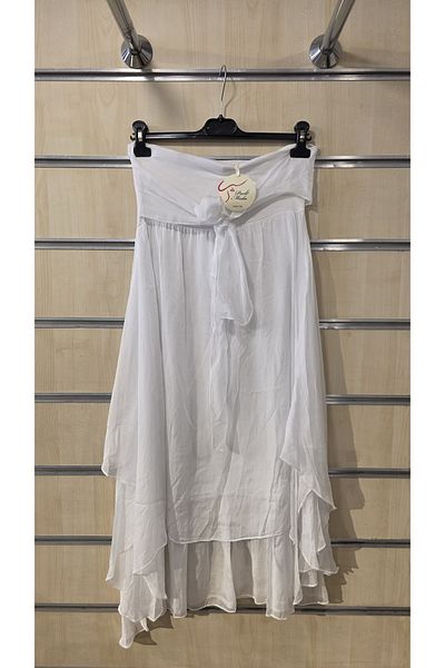 Park Moda Fusta din mătase italiană cu detaliu de fundă în talie