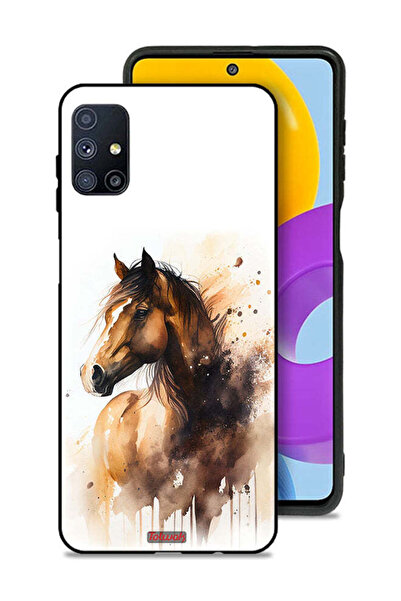 Tolwak Samsung Galaxy M51 Protective Case Cover Horse Abstract Art