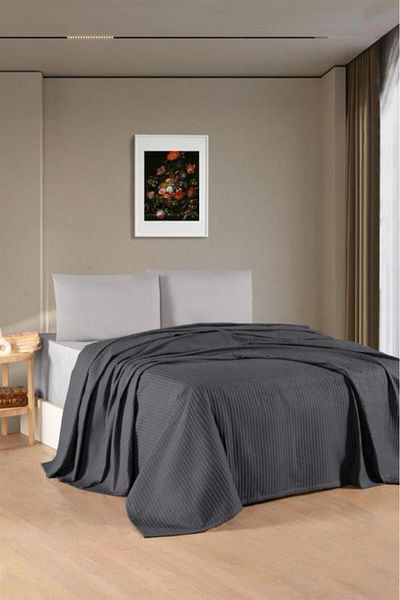 Kristal Bamboo Elastic Sheet Single Pique Set Anthracite