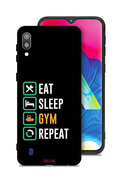 Tolwak غطاء حماية لهاتف Samsung Galaxy M10، Eat Sleep Gym Repeat