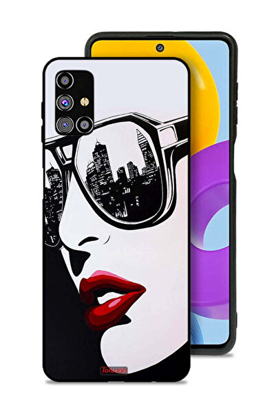 Tolwak غطاء حماية لهاتف سامسونج جالاكسي M31s بتصميم وجه فتاة وفن تجريدي