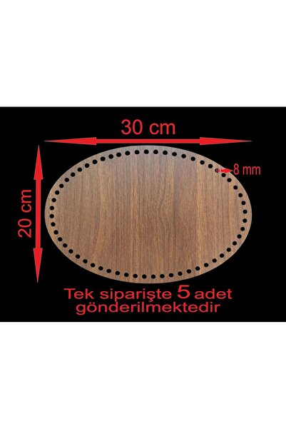 ASUDE HEDİYELİK Ahşap Ceviz 30x20 Cm 5 ad Bambu Tepsi Örgü Plakası Supla Deli...
