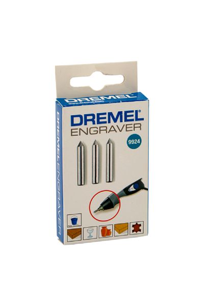 Dremel 3-Piece Engraving Tip Carbide Set - Silver
