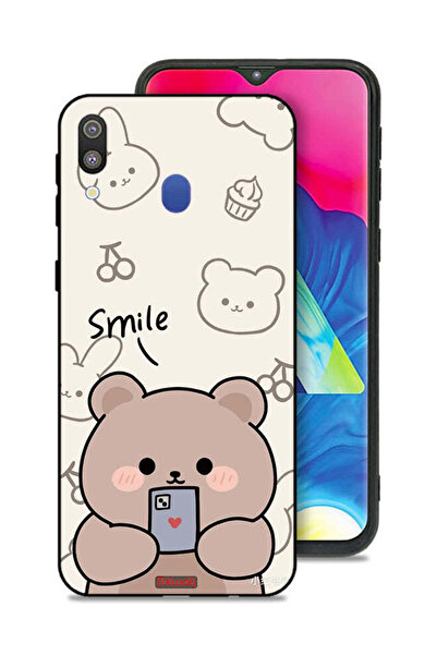 Tolwak غطاء حماية لهاتف سامسونج جالكسي M20 برسومات الدب المبتسم