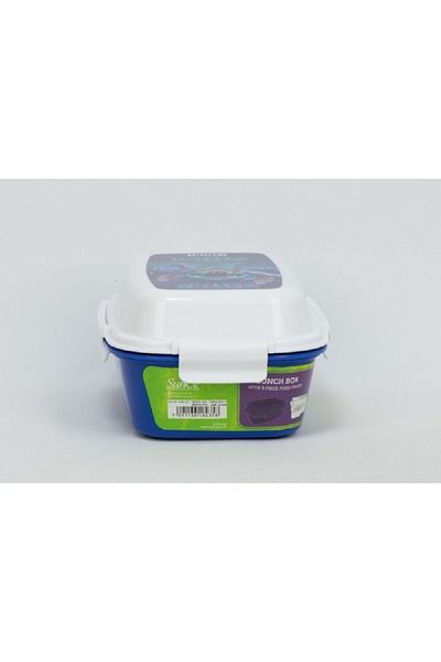 SUNCE Disney Stitch 4-Clip Closure Lunch Box Blue and White