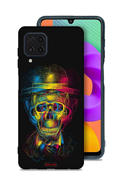 Tolwak غطاء حماية لهاتف سامسونج جالاكسي M32 4G بتصميم جمجمة وقبعة ملونة وفن خ...