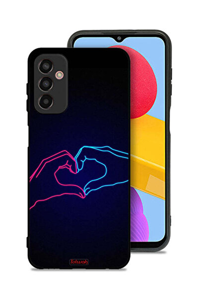 Tolwak Samsung Galaxy M13 Protective Case Cover Touching Hand Making Heart