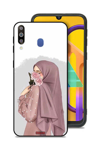 Tolwak غطاء حماية لهاتف سامسونج جالاكسي M30 بتصميم فتاة تحمل ورودًا