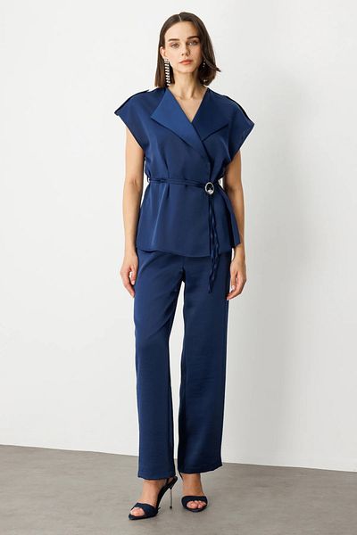 Ekol Single Pile Wide Leg Trousers -4266