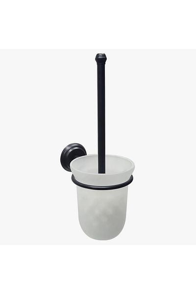 İSAOĞLU YAPI Black Toilet Brush Wall Hanging Space Saving Toilet Bowl Brush Holder Matte Black