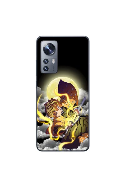 Dali Design Xiaomi Mi 12 Compatible Transparent Case with Demon Slayer 2 Design