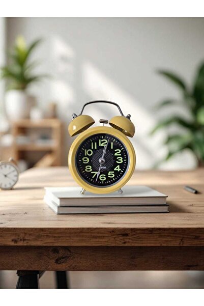 Menuzer Metal Süper Yüksek Sesli Alarm Saati, Işıklı, Fosforlu, Gece Görünen ...