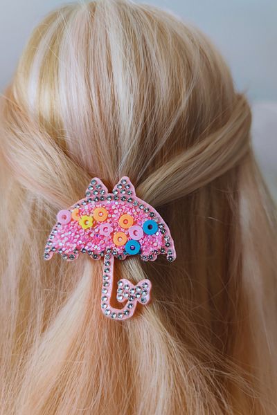 Nisankids Girl's Sequin - Umbrella Figured Buckle Set (4 Piece Clamp Buckle)