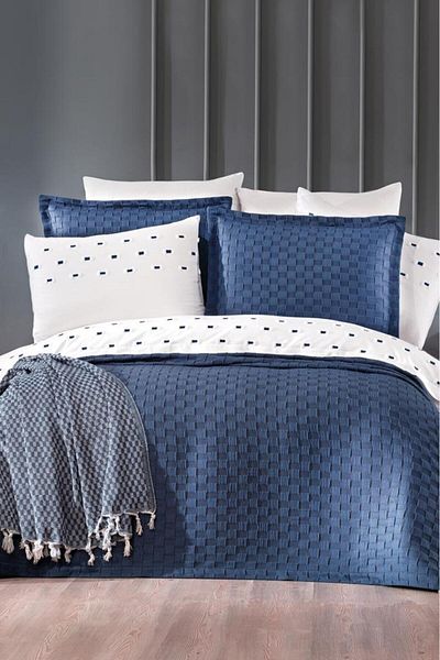 Çeyiz Diyarı Dowry Land Fiona 10 Piece Pique Dowry Set Indigo