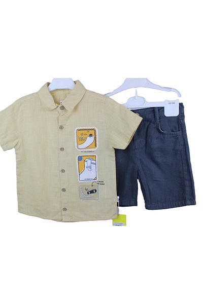 Bebezade Linen Summer Shirt Shorts Set Baby Boy Linen Set