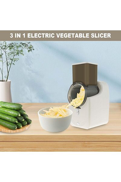 Generic Electric Automatic Vegetable Cutter 3-in-1, Cheese Grater, Salad Slicer, Mandoline Slicer, Dry Fruit