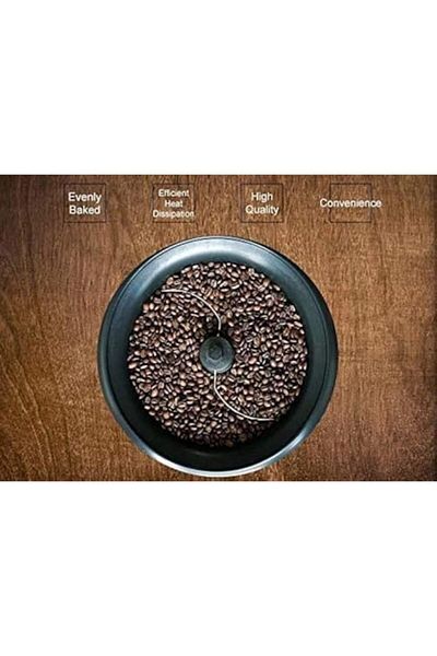 Generic Electric Coffee Bean Roaster 800W with Stainless Steel Timer Thermostat - Black