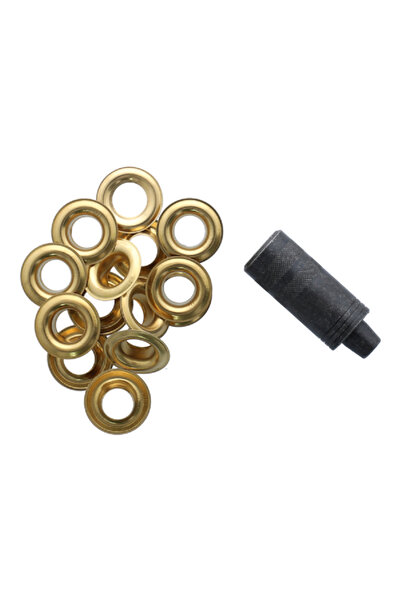 GENERAL مجموعة أدوات حلقات تثبيت نحاسية مقاومة للصدأ باللونين الأسود والذهبي مقاس 1/2 بوصة