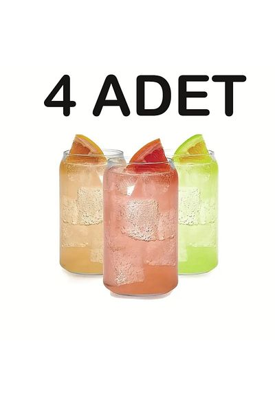 Hiras Dizayn 4Pcs Heat Resistant Borosilicate Glass Cocktail & Soft Drink Cups Cold Coffee Drink Cups 420ml