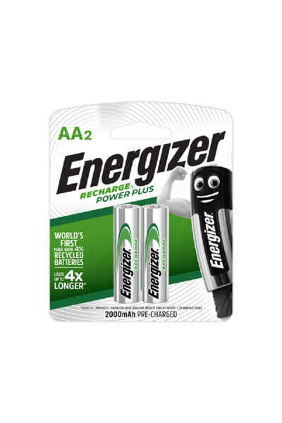 Energizer 2-Piece Power Plus AA Rechargeable Battery Silver
