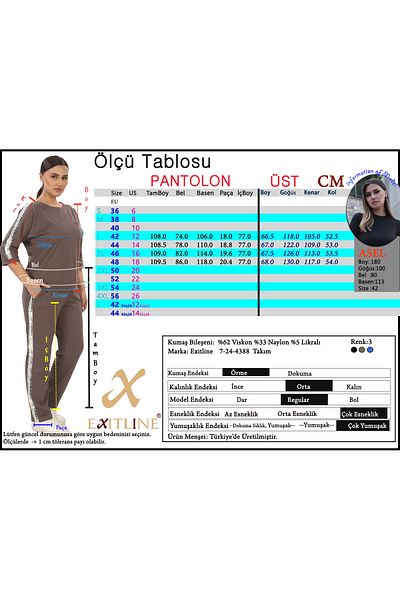 EXİTLİNE Women's Indigo Blue Color Tracksuit Set with Special Stripes on the Sides