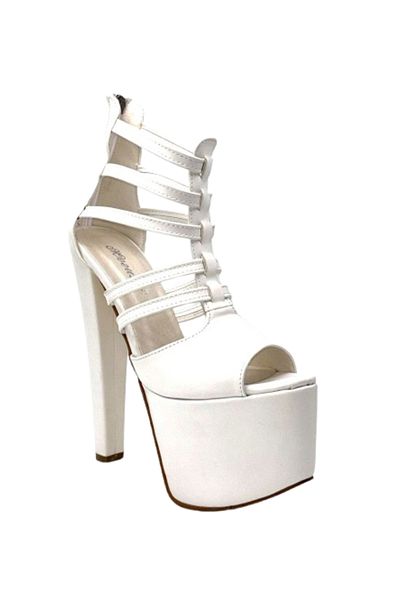 KİNDEP Kindep High Heels (18 cm) Platform (7 cm) Women's Shoes White