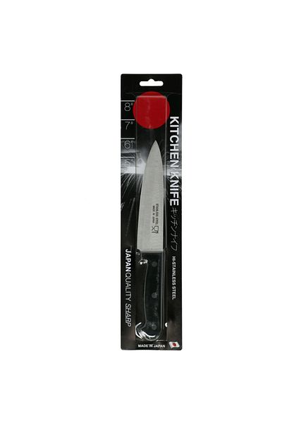 HONEYBEE Stainless Steel Kitchen Knife with Ergonomic Handle Black and Silver 6inch