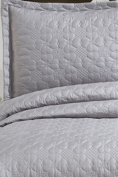 Çeyiz Diyarı Lena Quilted Double Bedspread 230X240 Gray