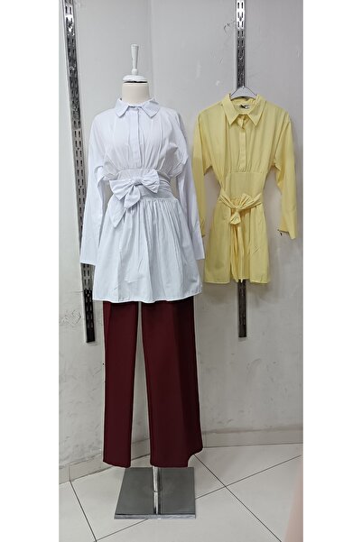 GÜLSEVEN Büzgülü gümlek modeli Beyaz renk