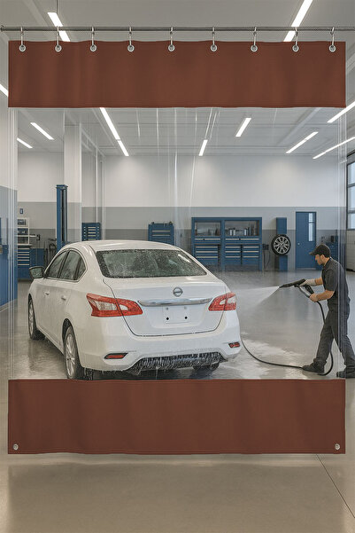 sizenelazım 0.80mm Transparent Auto Service and Wash Partition Curtain 12 Colors Height 200cm X Width 200cm