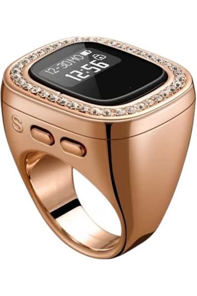 Toys Box Multi-Channel OLED Display Ring, Gold Pink
