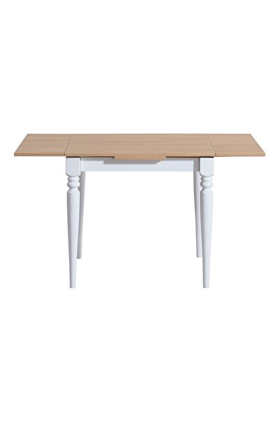 Vivense VERA ÇİZİLMEZ AÇILIR MUTFAK MASASI, MEŞE, BEYAZ, 70X80