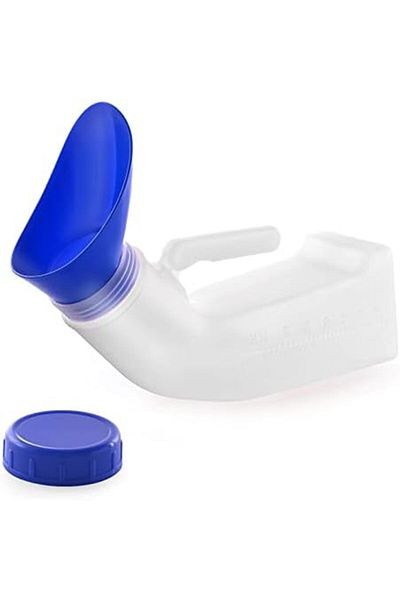 EUROMED Men / Women Urinals, Portable Pee Cup with Screw Cap Lid and Funnel