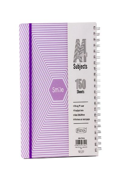 Prima 150-Sheets High Quality Flower A4 Spiral Notebook