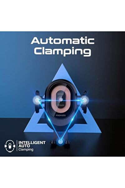 Promate Wireless Car Charger, 15W Auto-Clamping Qi Alignment Sensor Dashboard/Air Vent Car Charger M