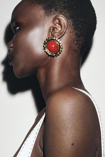 My Joyas Design Zr Model Red Stone Sun Earrings