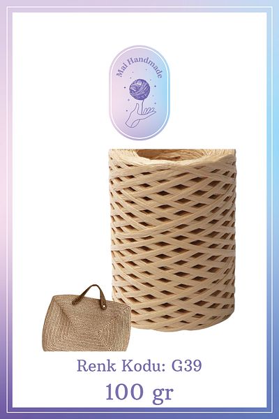 Mai Handmade Hobby ve Örgü Evi Φυσικό Χαρτί Raffia Twine Craft, Συσκευασία, Λουλούδι & Δώρο Στολίδι Σχοινί 100 Gr 90-110 μέτρα