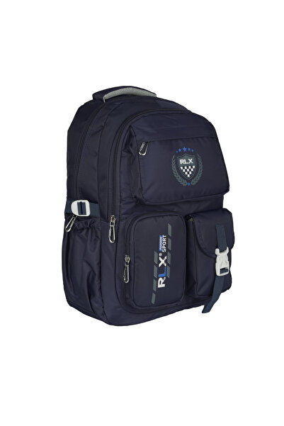 FATELLA Relaxion Navy Blue Middle School High School Waterproof Backpack 2058