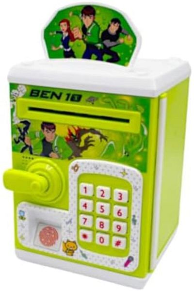 Toybox صندوق ألعاب بن 10 الإلكتروني لتوفير الأموال مع كلمة مرور، ألعاب بنك الصراف الآلي