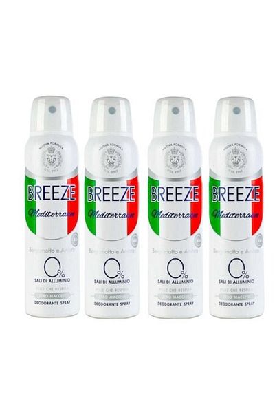 Breeze Set 4 x Deodorant Spray Breeze, Mediterraneo, 150 ml