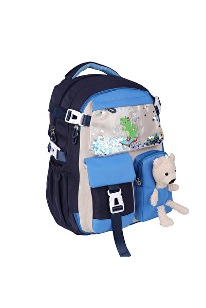 FATELLA Boy's Kawaii Korean Style Blue Primary and Secondary School Bag with ...