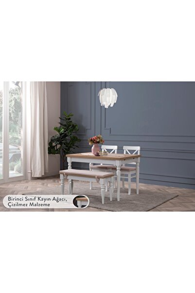 Vivense SEMBOL ÇİZİLMEZ BENCH AÇILIR MASA TAKIMI, 110x70