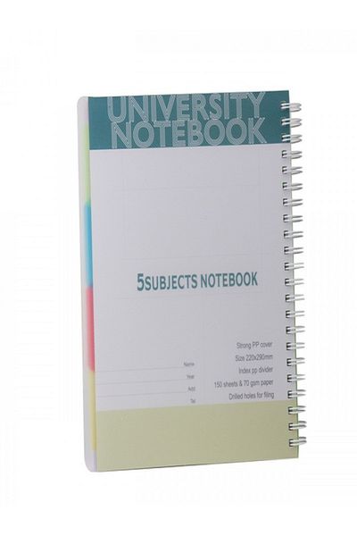 Prima 70-GSM 150-Sheets Index Divider A4 Spiral Notebook
