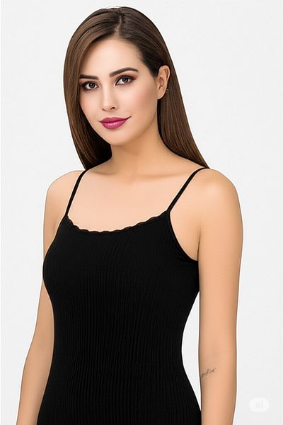 vory Women's White Thin Strap Soft Viscose Single Jersey Colorful Undershirt T-Shirt Vr.L22.21.221.Y01