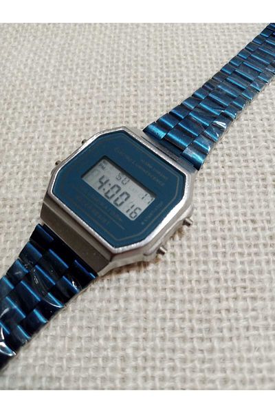 Brality Women Men Blue Color Retro Model - Digital Wristwatch - Alarm Light Functions 0016