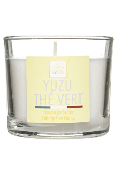 Atmosphera شمعة إيليا طويلة الأمد برائحة الشاي الأخضر يوزو، لون أبيض مائل للص...