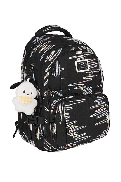 RKY SERENITY Relaxion 7 Compartment Backpack, 2 Compartment Thermal Lunch Box, Pen Holder, Plush Accessory School Set