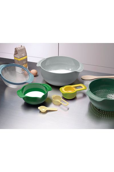 JOSEPH 9-Piece Dishwasher Safe Plus Nesting Polypropylene Bowl Set Multicolor