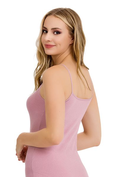 vory Women's White Thin Strap Soft Viscose Single Jersey Colorful Undershirt T-Shirt Vr.L22.21.221.Y01