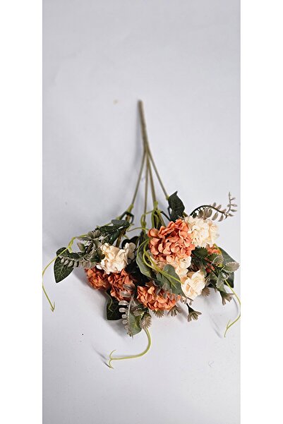 yapay çiçek evi Yapay Eskitme Kiremit Ekru Rengi Karanfil Saksı Vazo Dekor Çiçeği